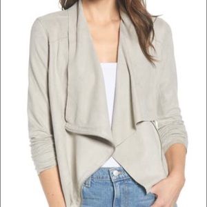 Drape front Faux Suede Jacket